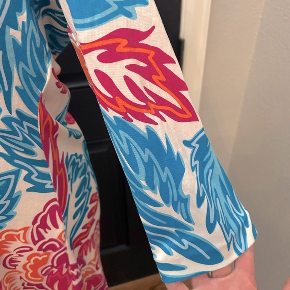 Diane Von Furstenberg 100% Silk Luxury Multicolor Summer Kaden Dress Size 6 - Picture 7 of 14